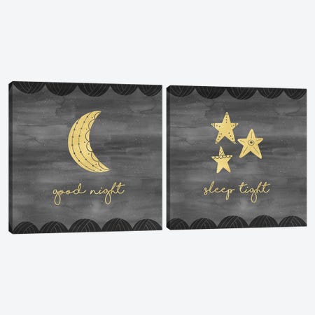Good Night Sleep Tight Diptych Canvas Print Set #NDD2HSET001} by Noonday Design Canvas Art Print