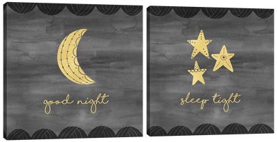 Good Night Sleep Tight Diptych Canvas Art Print - Sleeping & Napping Art