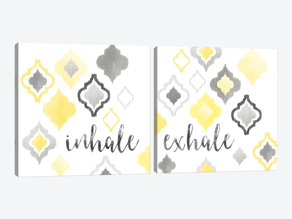 Yellow Gray Moroccan Sentiment Diptych by Noonday Design 2-piece Canvas Art