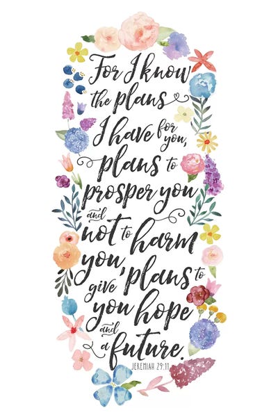 Bible Verses: Floral Bible Verse Panel I by Noonday Design