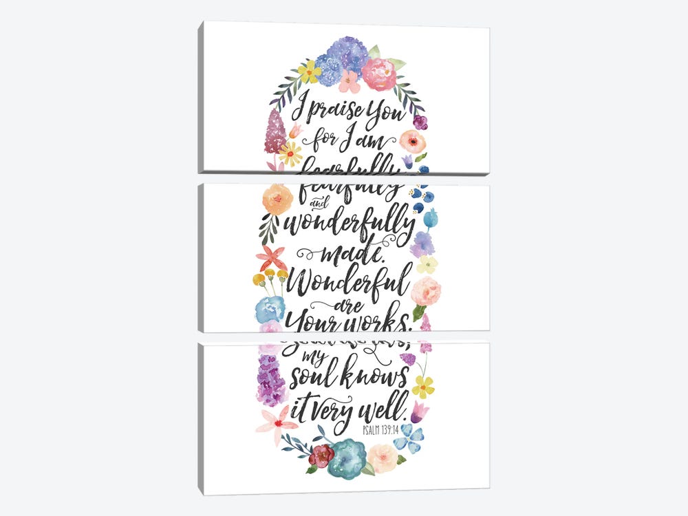 Floral Bible Verse Panel II by Noonday Design 3-piece Art Print