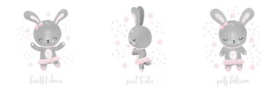 Ballerina Bunny Triptych