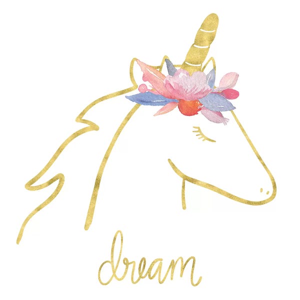 Imagination: Golden Unicorn I Dream by Noonday Design