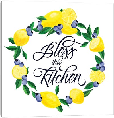 Lemon Blueberry Kitchen Sign I Canvas Art Print