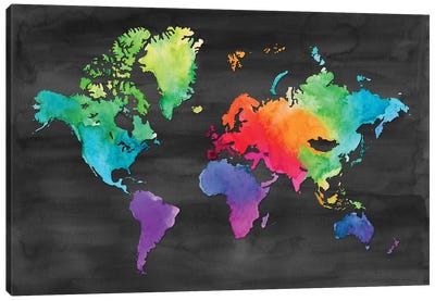 Map Of Many Colors Canvas Art Print - Kids Map Art