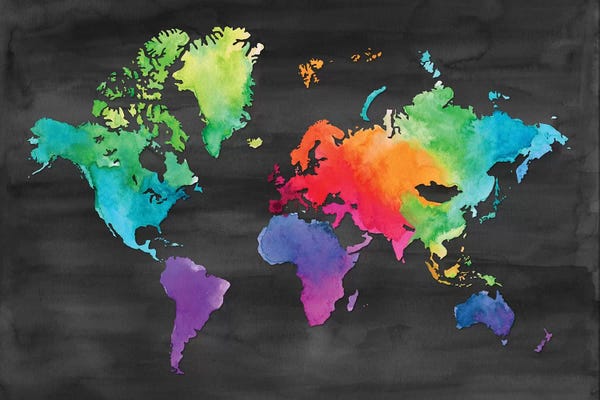 Kids Map Art: Map Of Many Colors by Noonday Design