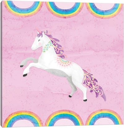 Rainbow Unicorn II Canvas Art Print - Unicorn Art