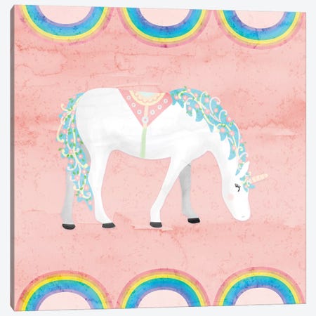 Rainbow Unicorn III Canvas Print #NDD76} by Noonday Design Art Print
