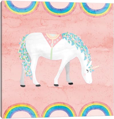 Rainbow Unicorn III Canvas Art Print - Unicorn Art