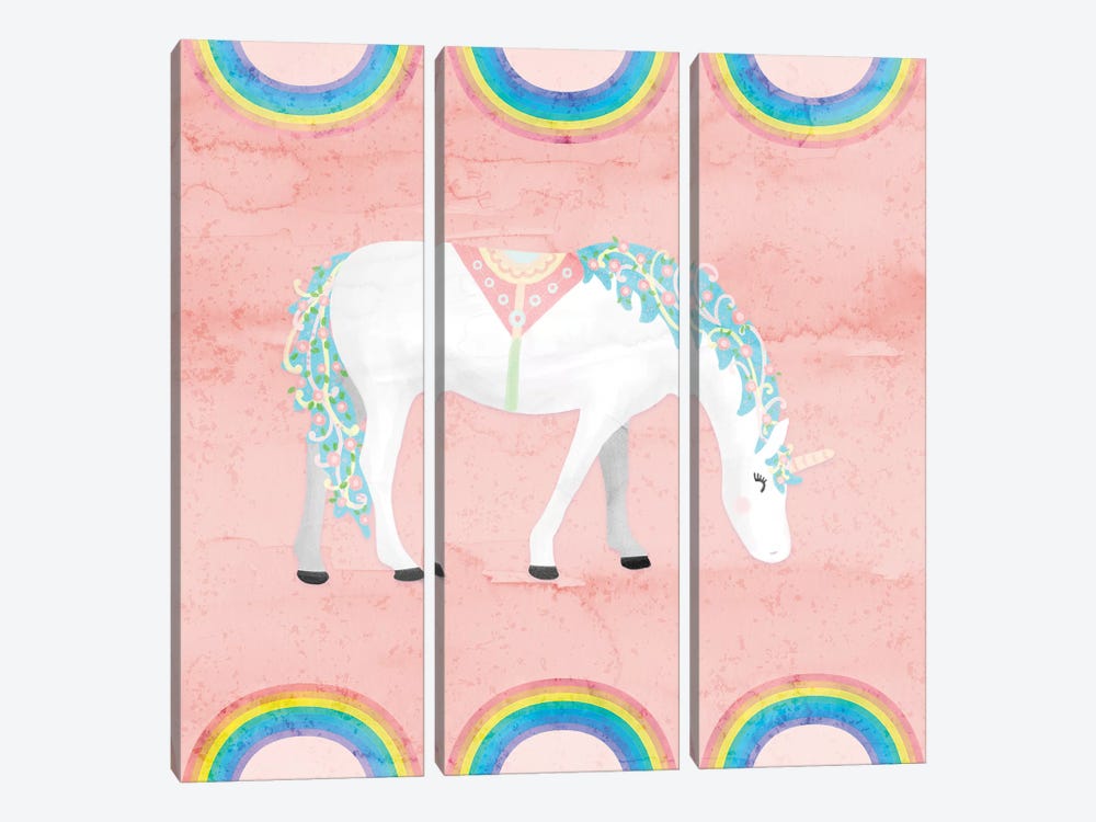 Rainbow Unicorn III by Noonday Design 3-piece Art Print