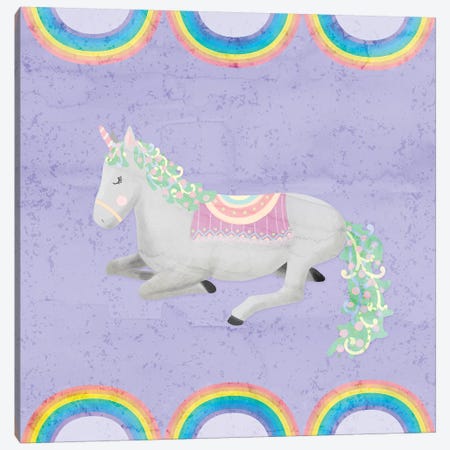 Rainbow Unicorn IV Canvas Print #NDD77} by Noonday Design Art Print