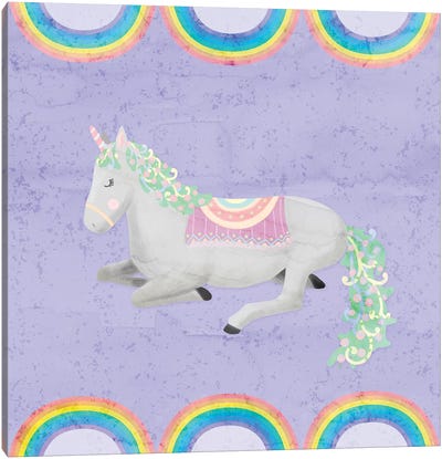 Rainbow Unicorn IV Canvas Art Print - Unicorn Art