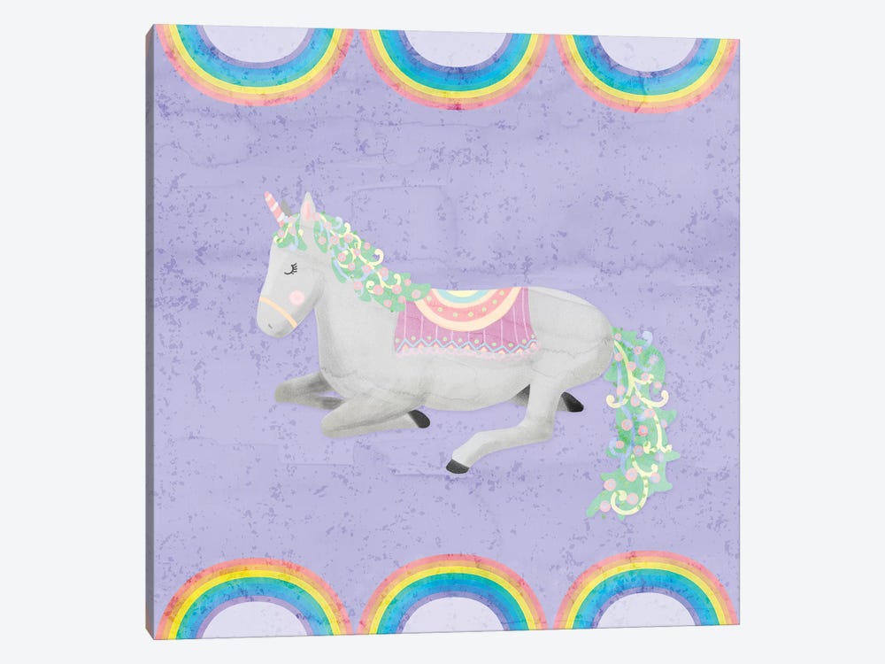 Rainbow Unicorn IV by Noonday Design 1-piece Canvas Wall Art