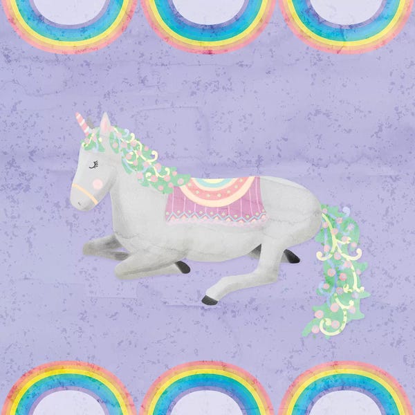 Kids Fantasy Art: Rainbow Unicorn IV by Noonday Design