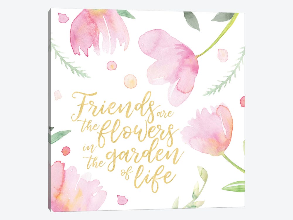 Soft Pink Flowers Friends II by Noonday Design 1-piece Canvas Art Print
