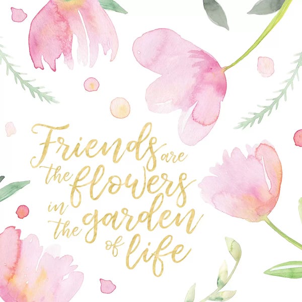 Friendship: Soft Pink Flowers Friends II by Noonday Design