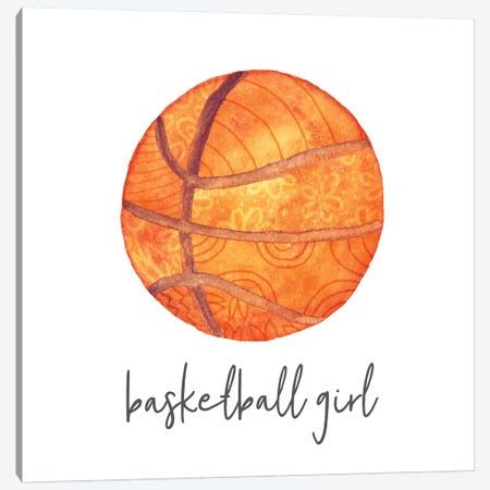 Sports Girl Basketball Canvas Print #NDD84} by Noonday Design Canvas Artwork