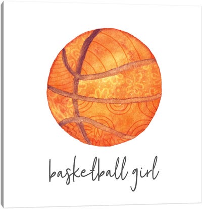 Sports Girl Basketball Canvas Art Print - Noonday Design