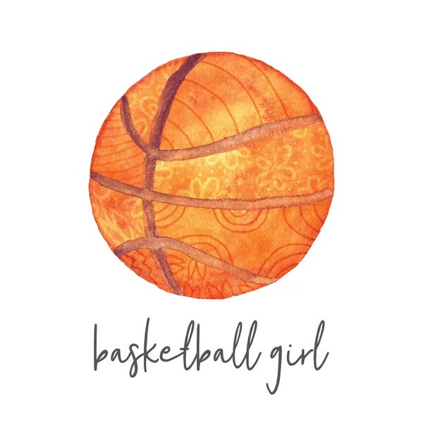 Kids Sports Art: Sports Girl Basketball by Noonday Design