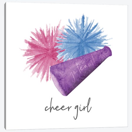 Sports Girl Cheer Canvas Print #NDD85} by Noonday Design Canvas Art