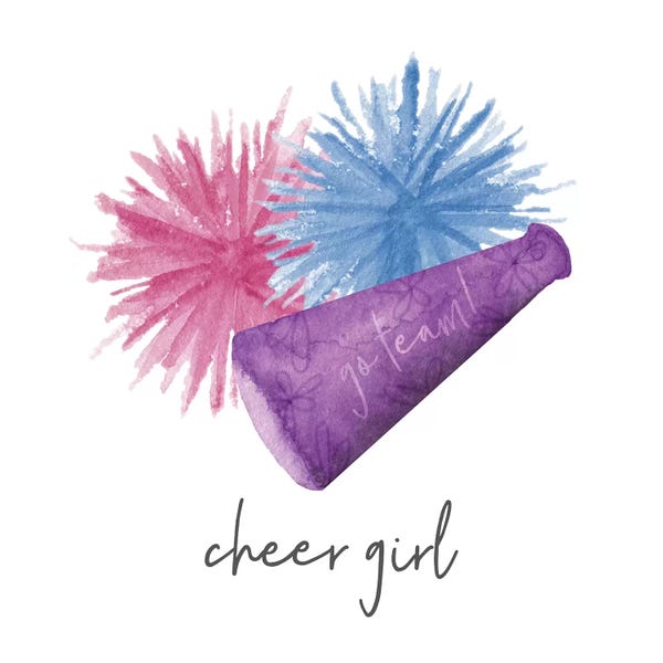 Kids Sports Art: Sports Girl Cheer by Noonday Design