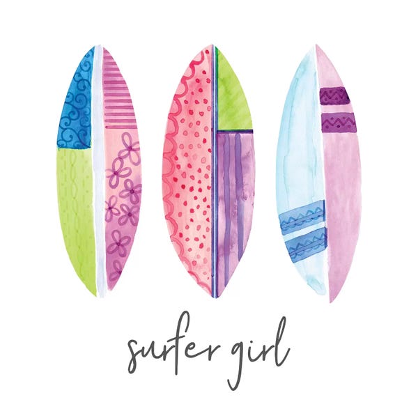 Kids Sports Art: Sports Girl Surfer by Noonday Design