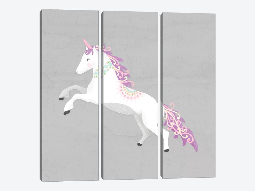 Unicorn Pastel II by Noonday Design 3-piece Canvas Wall Art