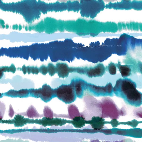Ninola Design: Watercolor Soft Nautical Lines Blue Sea by Ninola Design