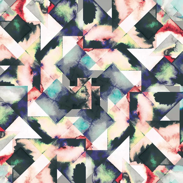 Ninola Design: Watercolor Tiles Red by Ninola Design