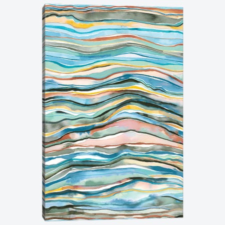 Mineral Watercolor Marble Agate Layers Canvas Print #NDE106} by Ninola Design Canvas Print
