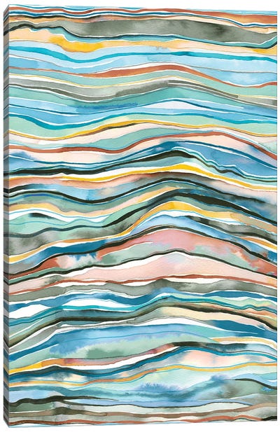 Mineral Watercolor Marble Agate Layers Canvas Art Print - Ninola Design