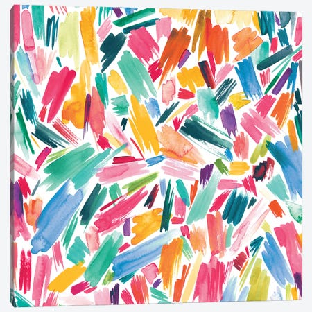 Artsy Abstract Strokes Colorful Canvas Print #NDE10} by Ninola Design Canvas Print