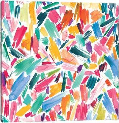 Artsy Abstract Strokes Colorful Canvas Art Print - Ninola Design
