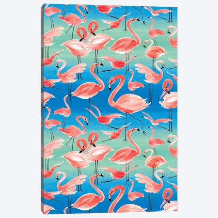Flamingos Pink Canvas Print #NDE110} by Ninola Design Art Print