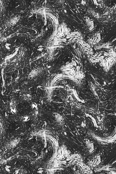 Abstract Dripping Painting Black White