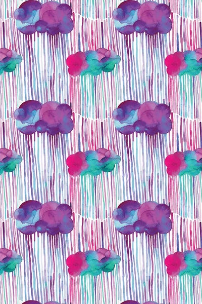Raining Clouds Cyan Magenta by Ninola Design metal wall art