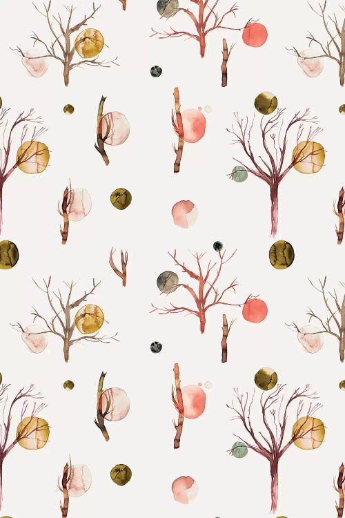 Winter Trees Orange by Ninola Design wall art