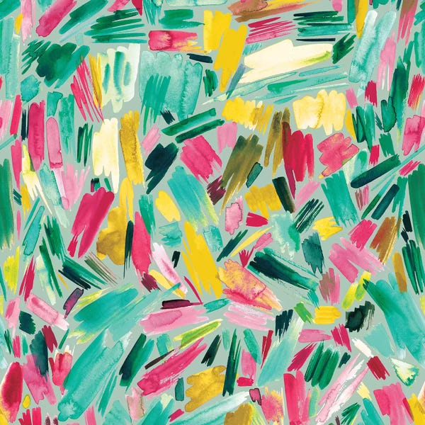Ninola Design: Artsy Abstract Strokes Colorful Green by Ninola Design