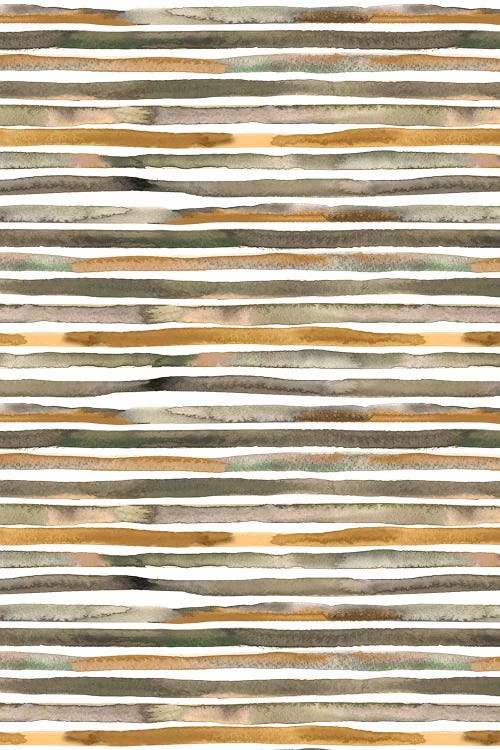 Watercolor Stripes Green Yellow by Ninola Design wall art