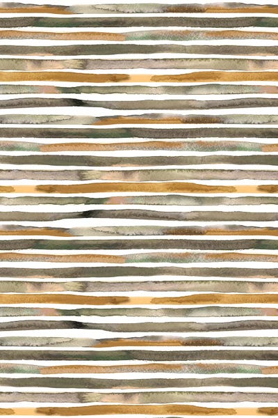 Watercolor Stripes Green Yellow