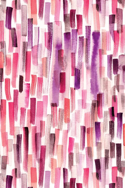 Watercolor Brushstrokes Coral Purple