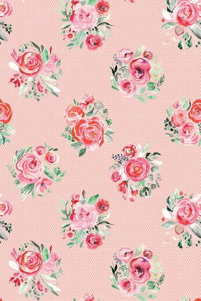 Granny Chic: Sweet Roses Blooms Bouquets Sweet Pink by Ninola Design