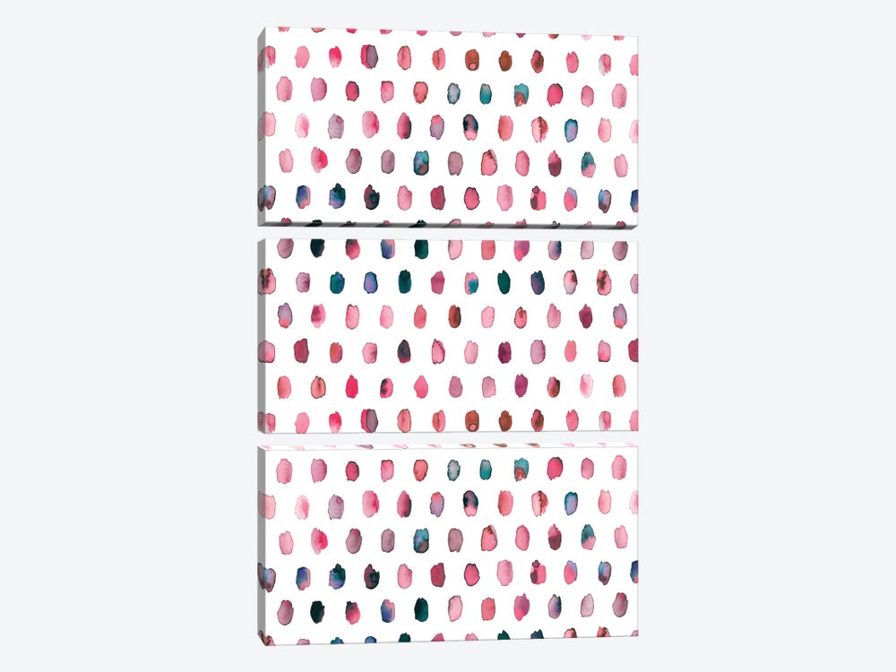 Palette Geometric Dots Pink by Ninola Design 3-piece Canvas Art