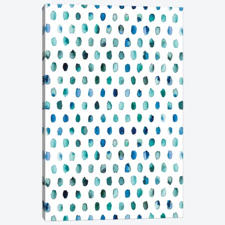 Palette Geometric Dots Blue Canvas Print #NDE133} by Ninola Design Canvas Print