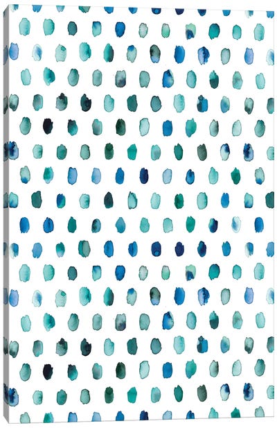 Palette Geometric Dots Blue Canvas Art Print - Ninola Design