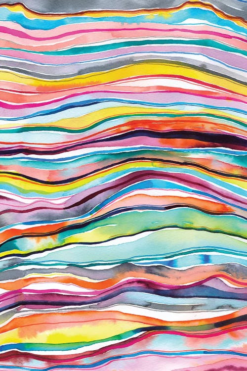 Mineral Marble Agate Layers Watercolor Colorful