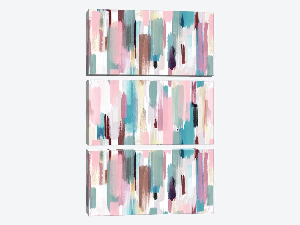 Color Brushstrokes Pastel by Ninola Design 3-piece Canvas Print