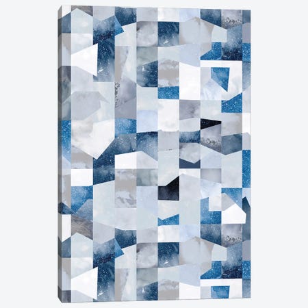 Collage Texture Shapes Blue Canvas Print #NDE143} by Ninola Design Canvas Art