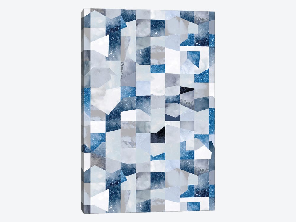 Collage Texture Shapes Blue by Ninola Design 1-piece Canvas Art