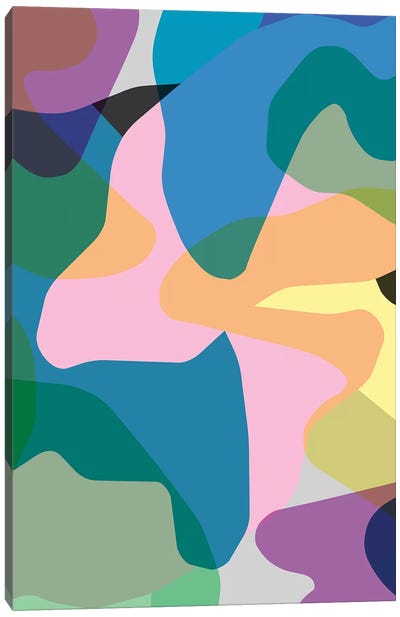 Abstract Camouflage Colorful Canvas Art Print - Ninola Design